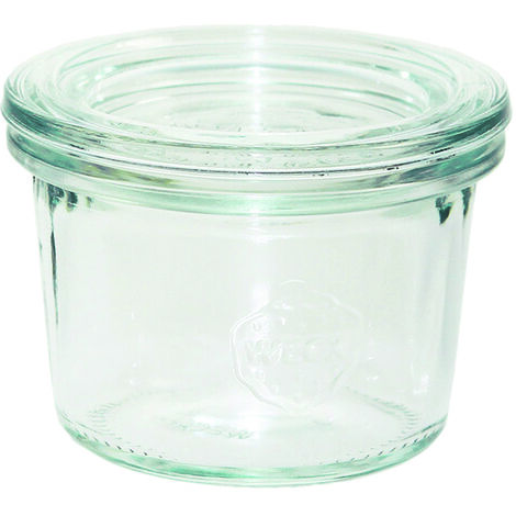 Tarro Weck 80 ml (tarro de conservas de alta calidad con tapa de cristal para cocinar resistente al calor apto para microondas apto para horno vidrio con borde redondo) 80, 12 unidades