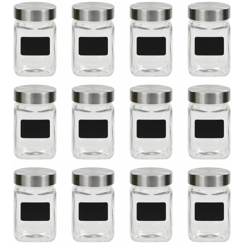 

Tarros de almacenaje con pegatina 12 unidades 300 ml