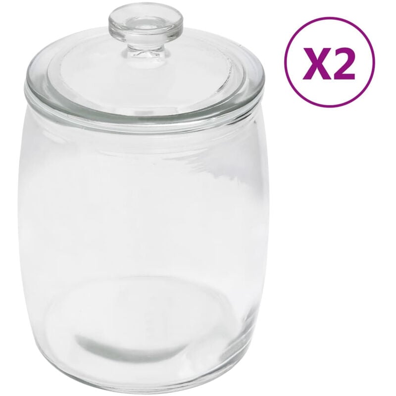 

Happyshopping - Tarros de almacenaje con tapa 2 unidades 2000 ml
