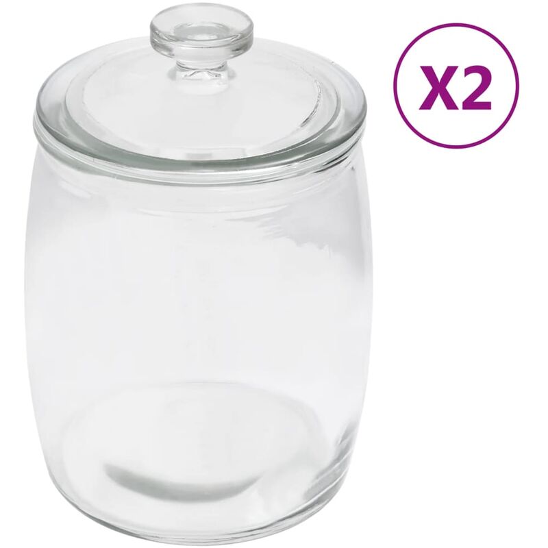 

Tarros de almacenaje con tapa 2 unidades 2000 ml