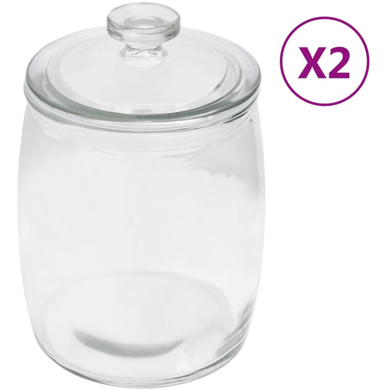 

Tarros de almacenaje con tapa 2 unidades 2000 ml