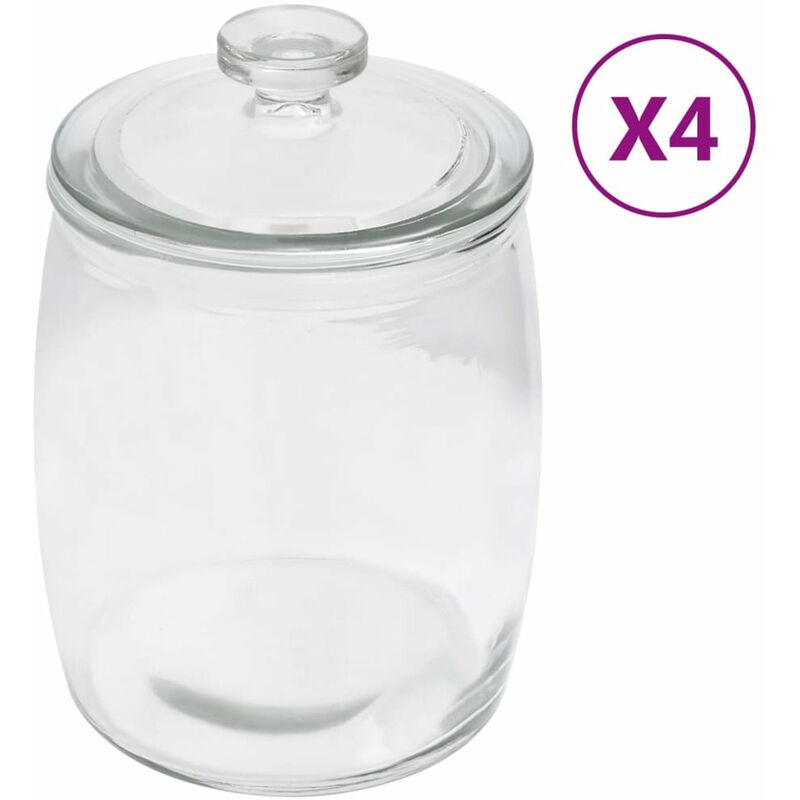 

Happyshopping - Tarros de almacenaje con tapa 4 unidades 2000 ml