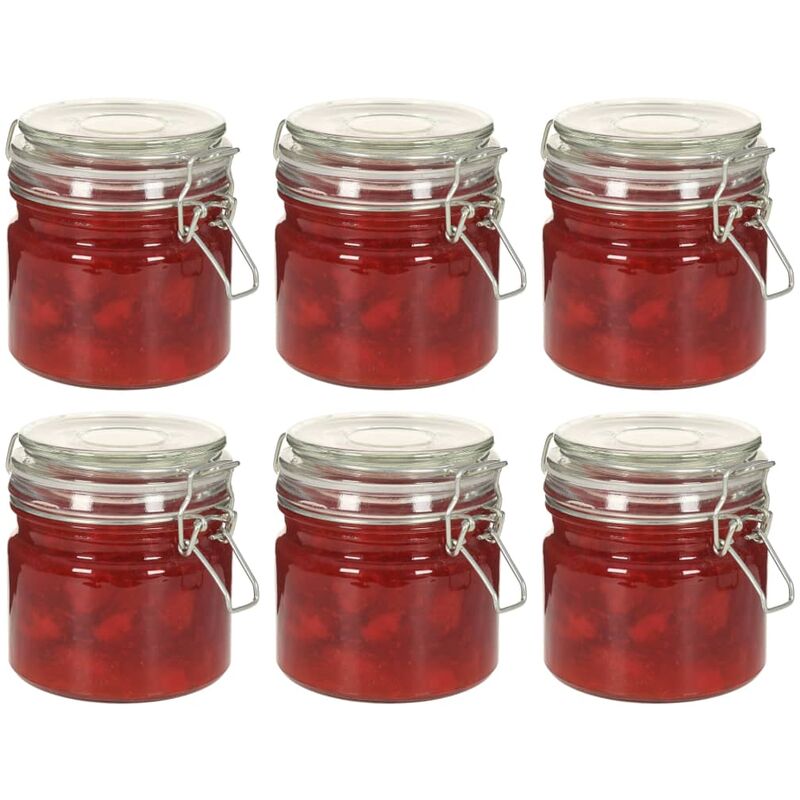 

Tarros de almacenaje con tapa con clip 6 uds 500 ml