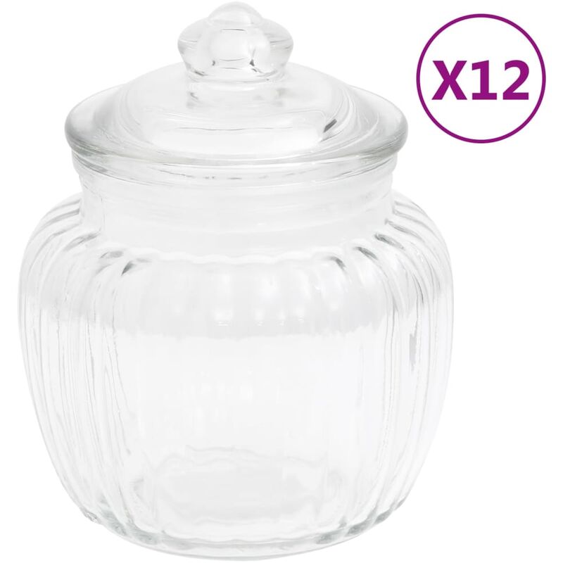 

Tarros de almacenaje de vidrio 12 unidades 500 ml