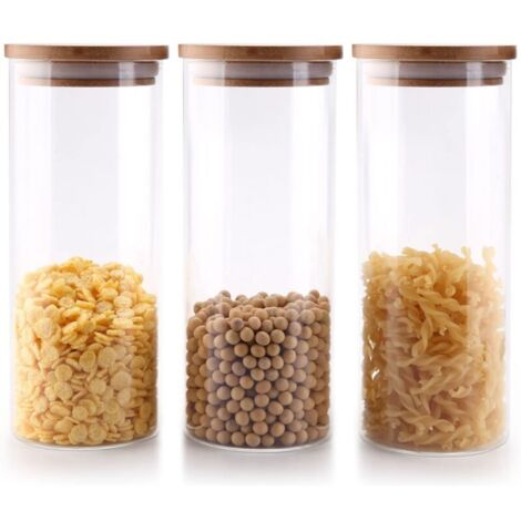 Tarros de cristal con tapa, juego de 4, herméticos, de borosilicato, para té, especias y especias.