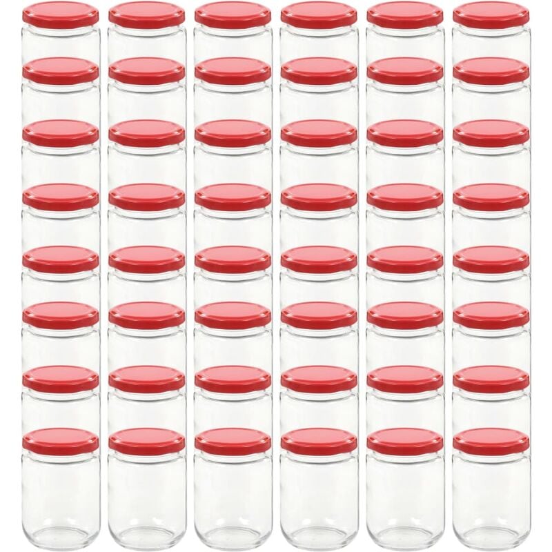 

Tarros de mermelada de vidrio con tapa roja 48 unidades 230 ml - Rojo - Vidaxl