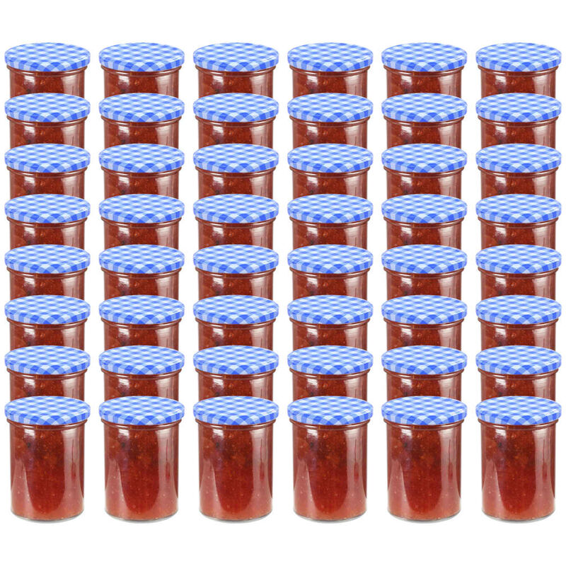 

Tarros de mermelada de vidrio tapa blanca y azul 48 uds 400 ml - Azul - Vidaxl
