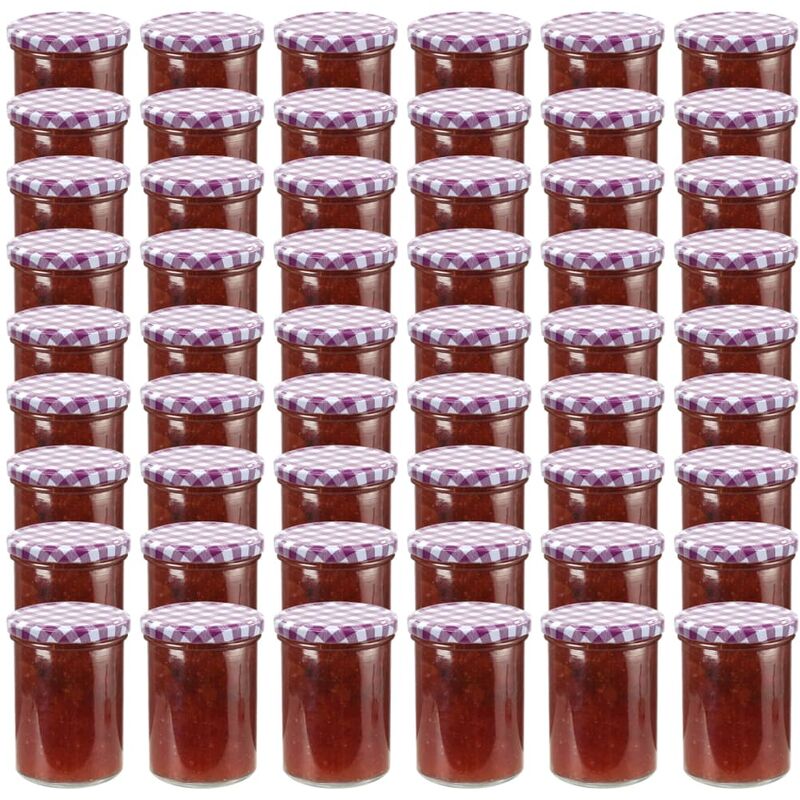 

Tarros de mermelada de vidrio tapa blanca y morado 48 uds 400ml