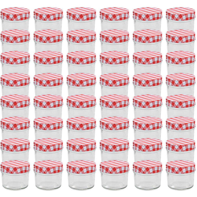 

Tarros de mermelada de vidrio tapa blanca y roja 48 uds 110 ml - Rojo - Vidaxl