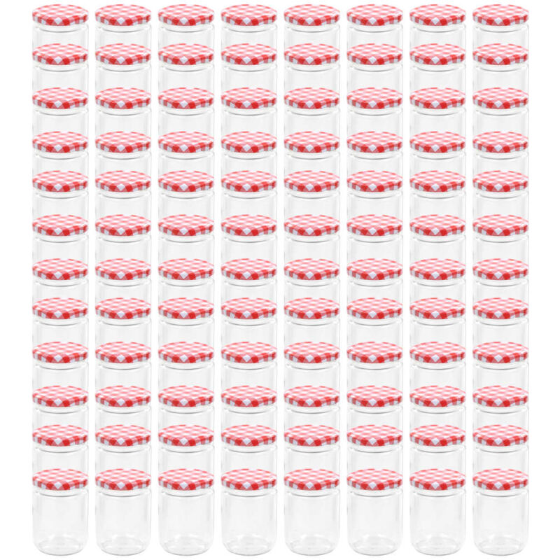 

Tarros de mermelada de vidrio tapa blanca y roja 96 uds 230 ml - Rojo - Vidaxl