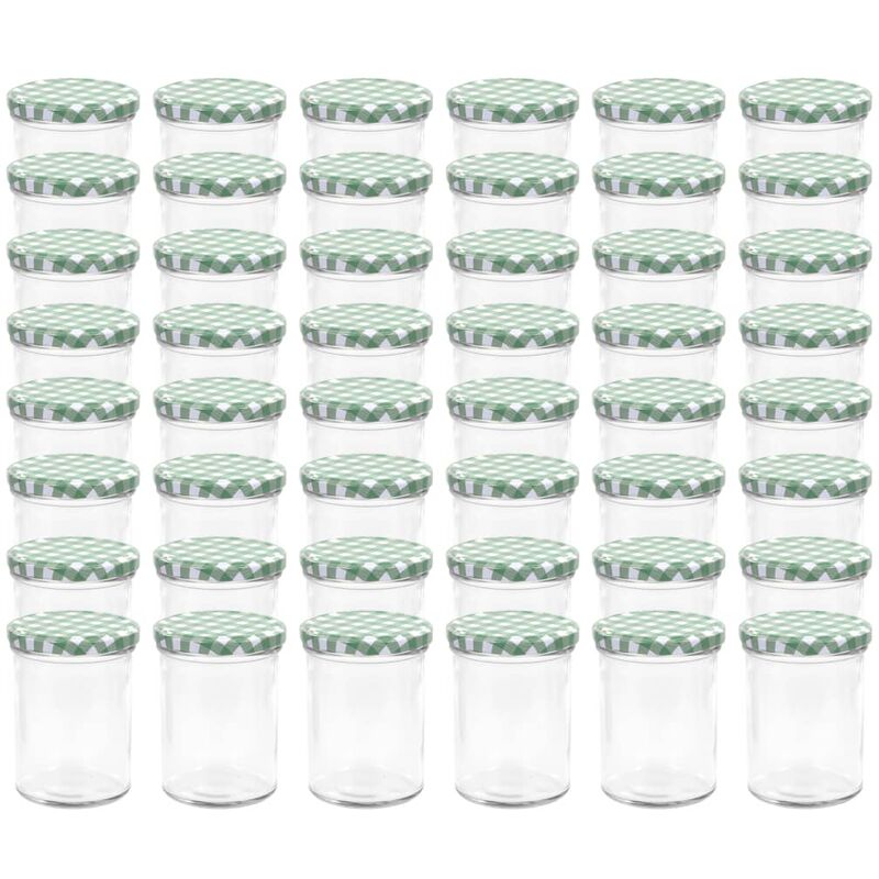

Tarros de mermelada de vidrio tapa blanca y verde 48 uds 400 ml - Verde - Vidaxl