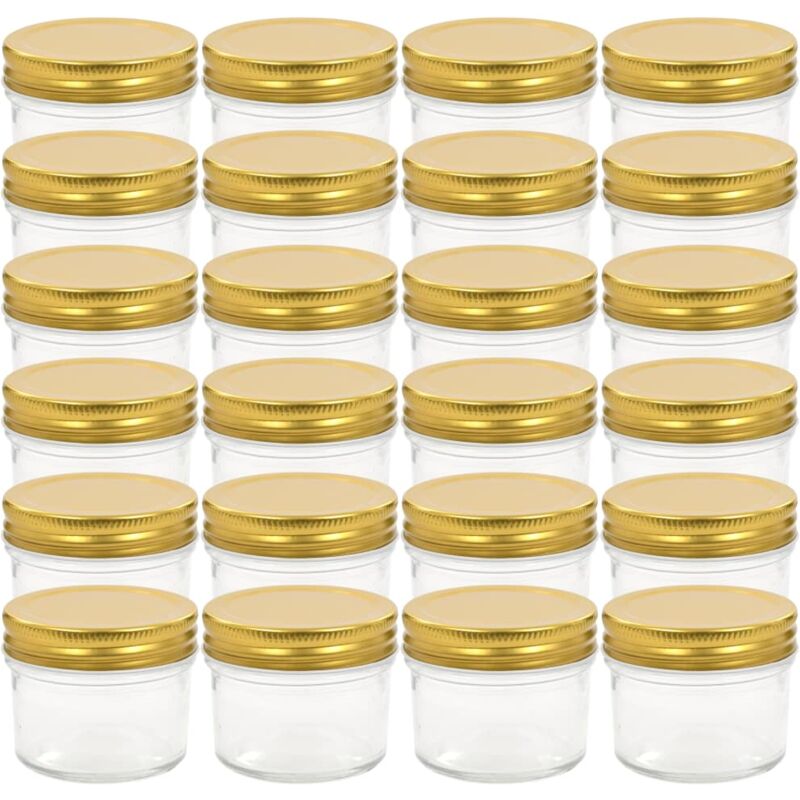 

Tarros de mermelada de vidrio tapa dorada 24 uds 110 ml - Oro - Vidaxl