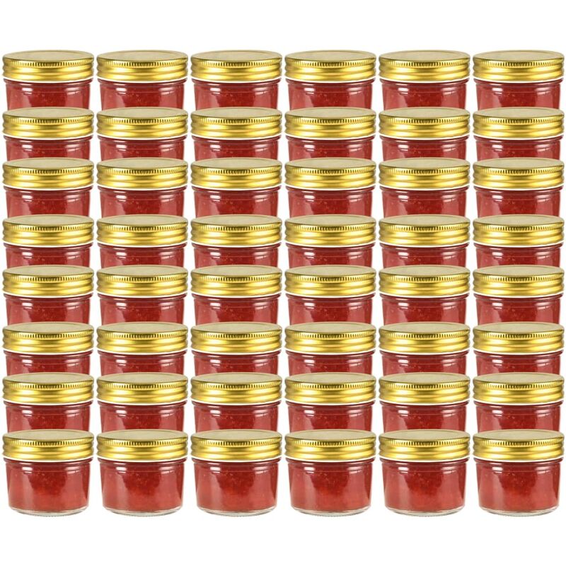 

Happyshopping - Tarros de mermelada de vidrio tapa dorada 48 uds 110 ml