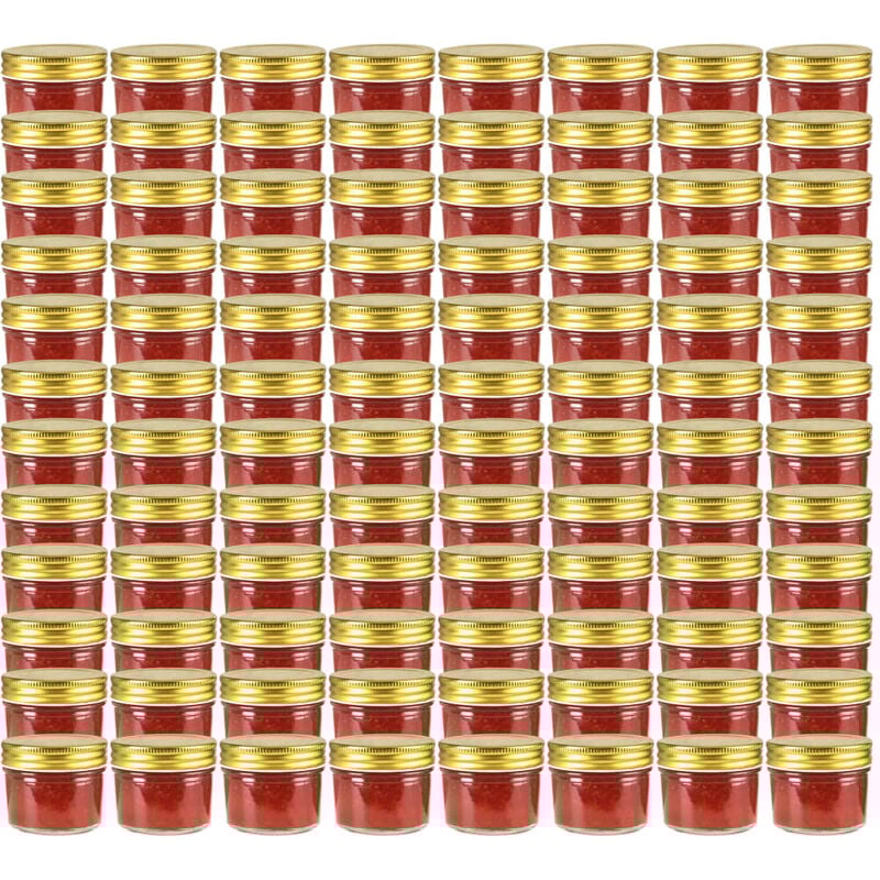 

Tarros de mermelada de vidrio tapa dorada 96 uds 110 ml