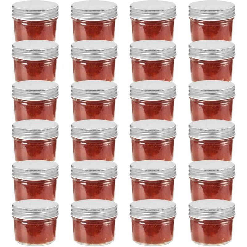 

Tarros de mermelada de vidrio tapa plateada 24 uds 110 ml