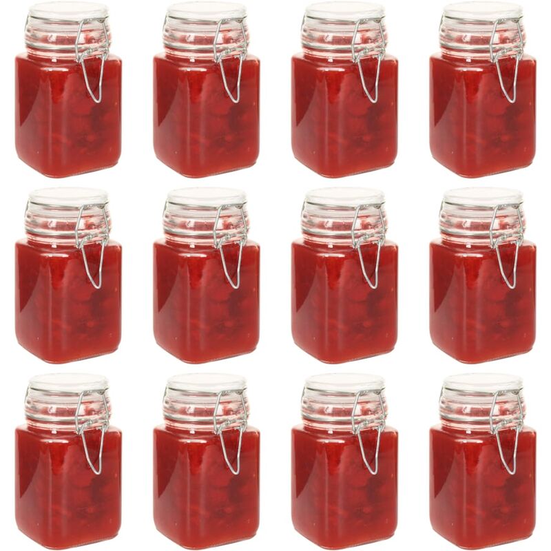 

Happyshopping - Tarros de mermelada de vidrio y cierre hermetico 12 uds 260 ml