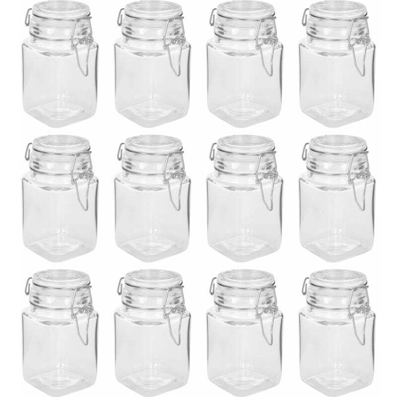 

Tarros de mermelada de vidrio y cierre hermético 12 uds 260 ml - Transparente - Vidaxl