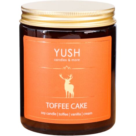 Tarta de caramelo - Vela de soja dulce TOFFEE VANILLA CREMA 180ML YUSH