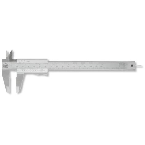 Taschemessschieber active inox matt mit Momentfeststellung 150 mm rund