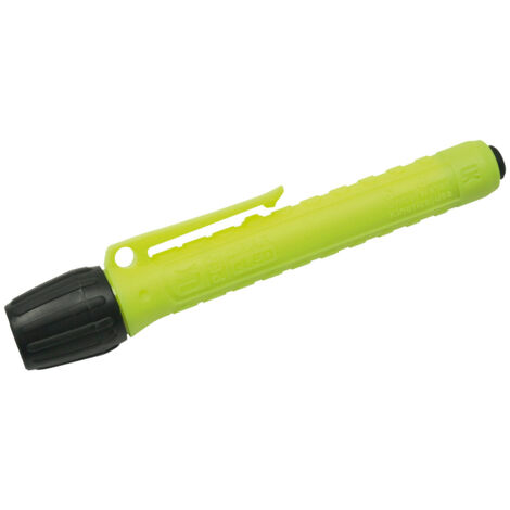 Taschenlampe UK 2AAA Penlight eLED mit Heckschalter, ATEX neongelb