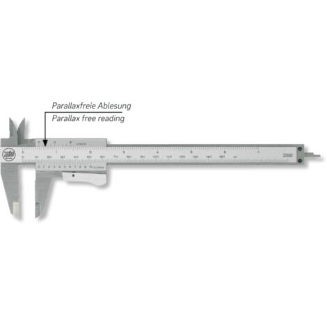 Taschenmessschieber active inox Tiefenmaß eckig 150 mm mit Momentfeststellung
