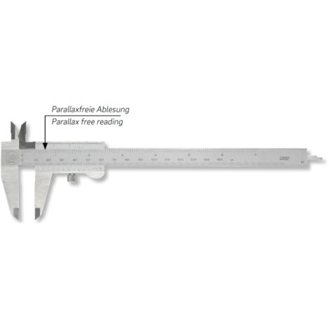 Taschenmessschieber active inox Tiefenmaß eckig 150 mm mit Prismenführung 2fach