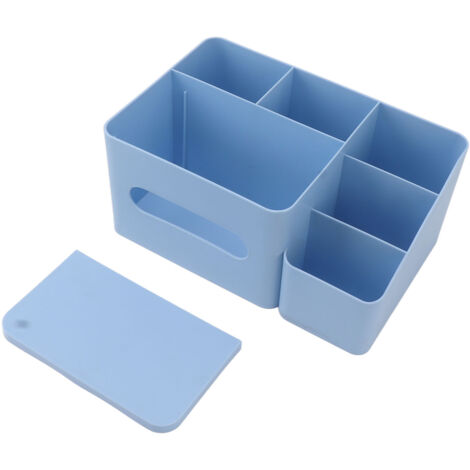 Taschentuchbox mit Kunststoffdeckel – Stilvoller Schreibtisch-Organizer für Zuhause und Büro, glatte Oberfläche, blau
