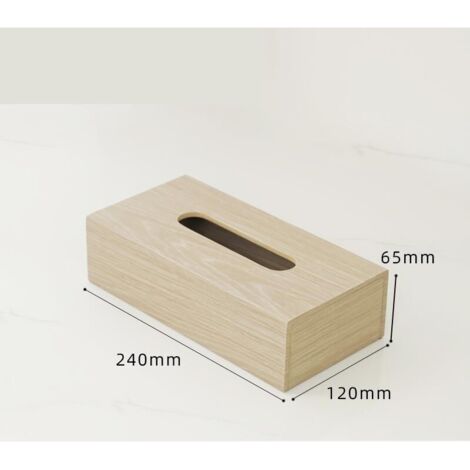 Taschentuchbox mit Sockel, Holz, Beige, 24 x 12 x 6,5 cm