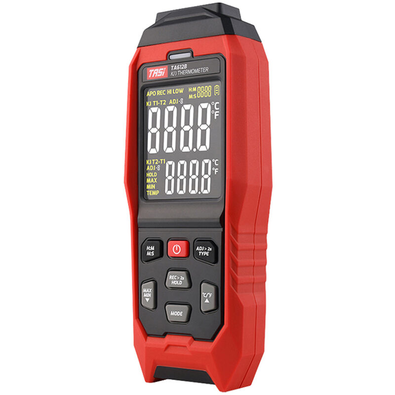 TASI 4 Channels K/ J Type Thermocouple Thermometer -200~1372℃/ -328~2501℉ Handheld Digital LCD Temperature Meter, TA612B - TA612B