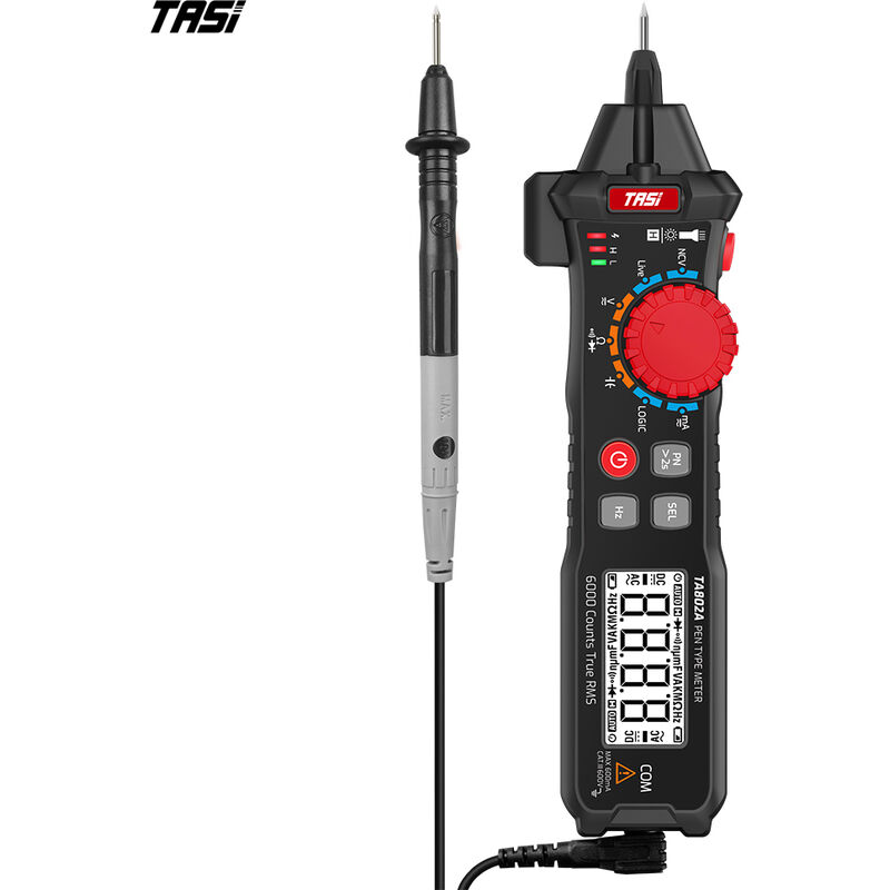 Tasi - TA802A Pen Digital Multimeter 6000 Counts True rms Voltage Meter Smart Pen-type Meter with Logic Level Test for Measuring dc/ac Voltage &
