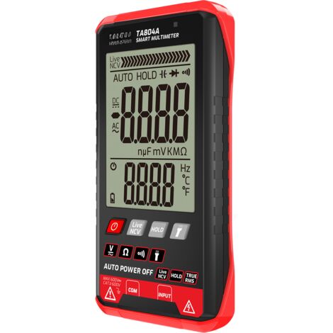 TASI TA804A Professionelles Digitalmultimeter, Kfz-Tester, ultradünnes und intelligentes True-RMS-Multimeter, Ohmsche Spannungsmessung, NCV und Voltmeter.
