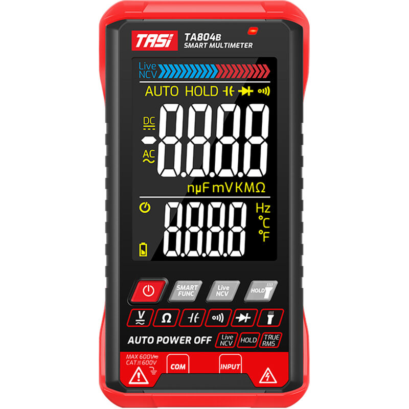 Tasi - TA804B Digital Multimeter Professional Auto Tester True RMS Multimeter Ultra-Thin Intelligent OHM NCV Voltage Meter Capacitance Diode Tester