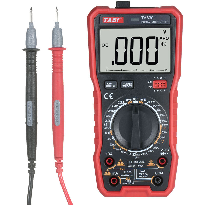 

TA8301 multimetro digital probador profesional Multimetro RMS multifuncional probador Expresado Lecturas OHM NCV Medidor de Tension - Tasi