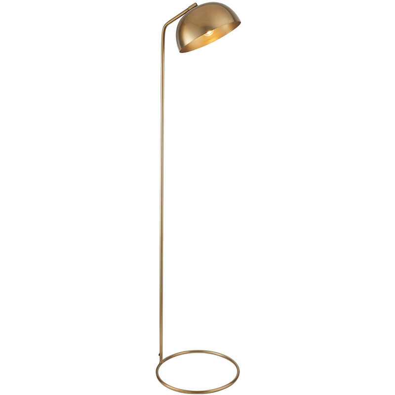 Endon Lighting - Task Floor Lamp Antique Brass Plate, Antique Brass Paint