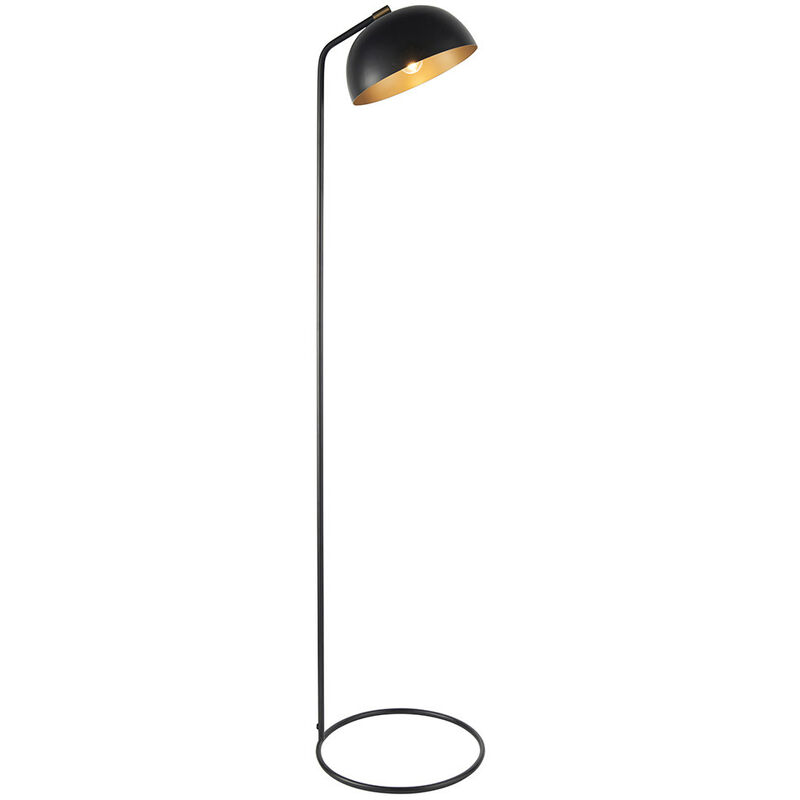 Endon Lighting - Task Floor Lamp Matt Black, Antique Brass Paint