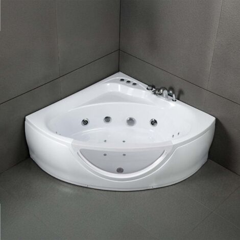 TASMANIE WHITE Jets, Bañera de hidromasaje con ojo de buey L. 135 x l. 135 cm, by SPALINA