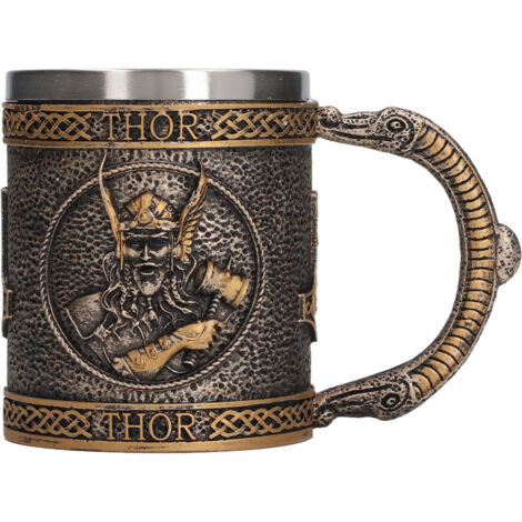 Tasse à Bière Médiévale Rétro en Acier Inoxydable avec Revêtement et Décoration Peinte à la Main pour Bar, KTV, Restaurant