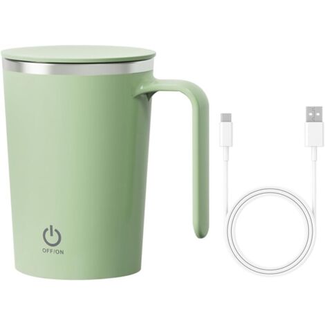 Tasse a Café a Mélange Magnétique Automatique,Tasse a Café a Mélange Automatique Magnétique avec Démarrage a Double Clic et Doublure en Acier Inoxydable pour Lait,Café,Thé,Chocolat Chaud