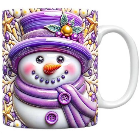 Tasse à café de Noël en céramique avec motif à effet visuel --