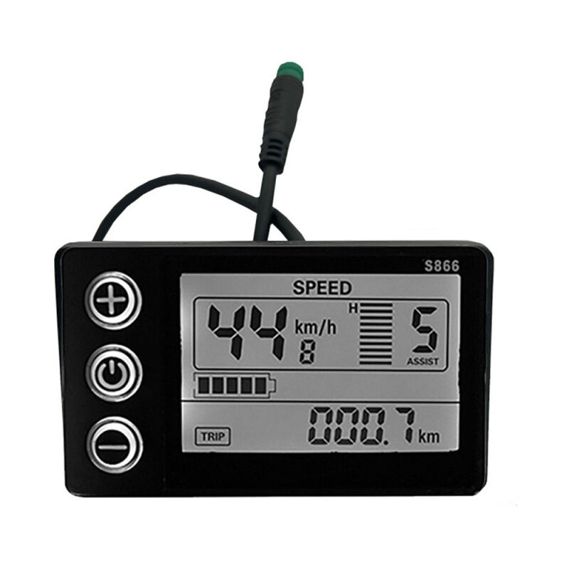 Écran LCD S866 pour vélo électrique 24 V 36 V 48 V, panneau de commande avec prise étanche