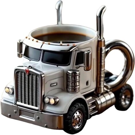 Tasse à café en acier inoxydable en forme de voiture, cadeau pour les passionnés de voitures, sous-verres non inclus, blanc