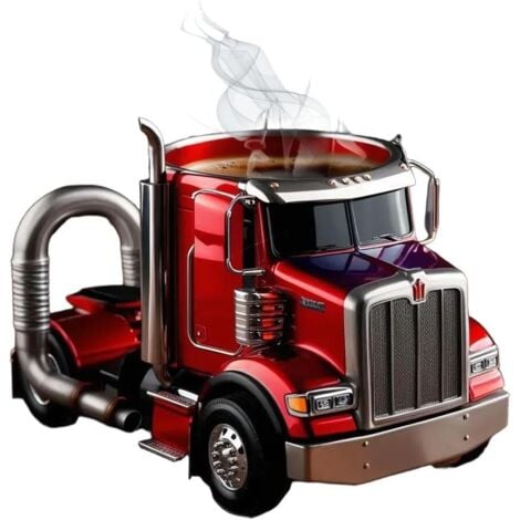 ANDYOU Tasse à café en acier inoxydable en forme de voiture, cadeau pour les passionnés de voitures, sous-verres non inclus, rouge