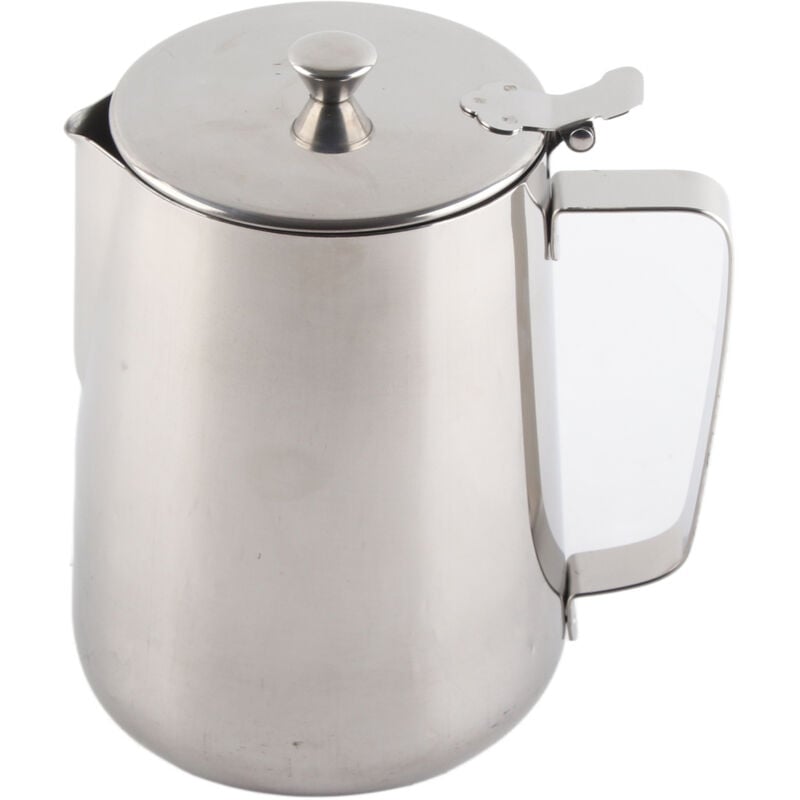 Rapanda - Tasse à café en acier inoxydable, pichet à mousse de lait avec couvercle pour café au lait (2000 ml)