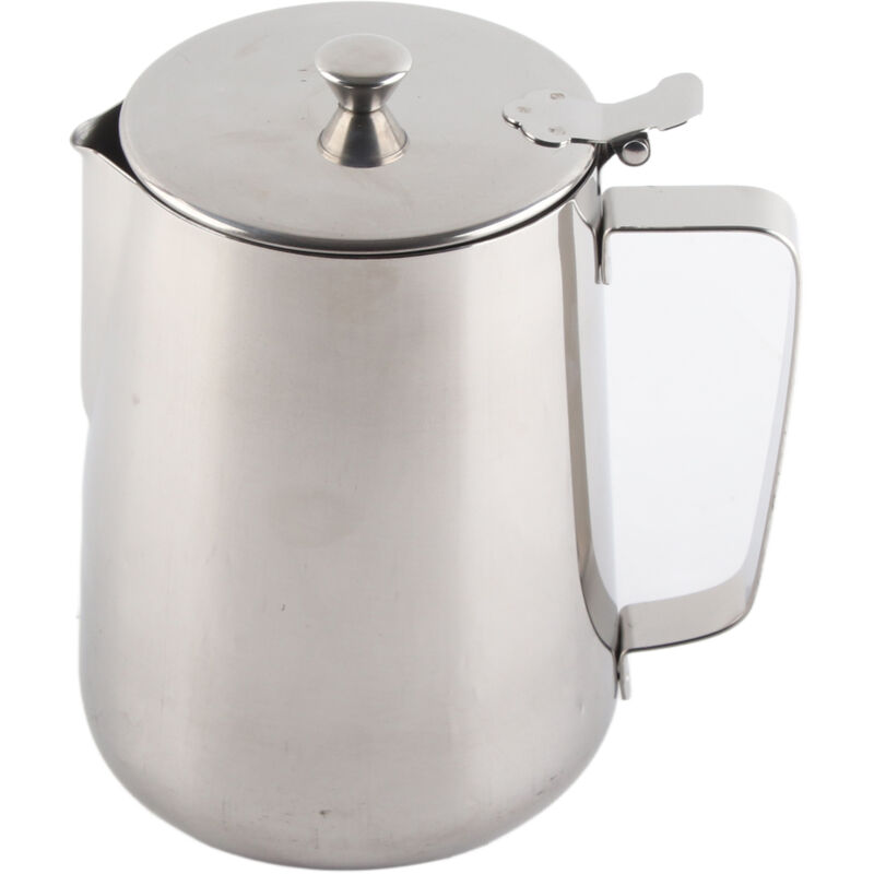 Treetalk - Tasse à café en acier inoxydable, pichet à mousse de lait avec couvercle pour café au lait (2000 ml)