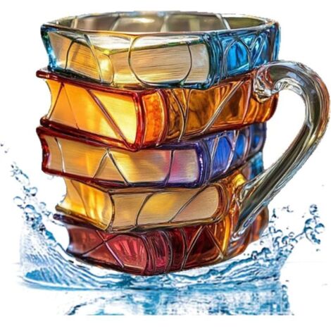 Tasse à café en forme de livre 3D – Unique à empiler – Décoration Halloween et Thanksgiving – Ambiance littéraire chaleureuse