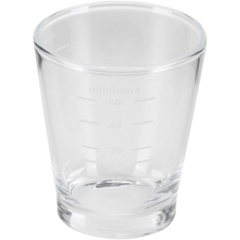 Tasse à café graduée 80ml avec échelle de mesure pour lait, verre doseur transparent pour maison, bureau ou café.