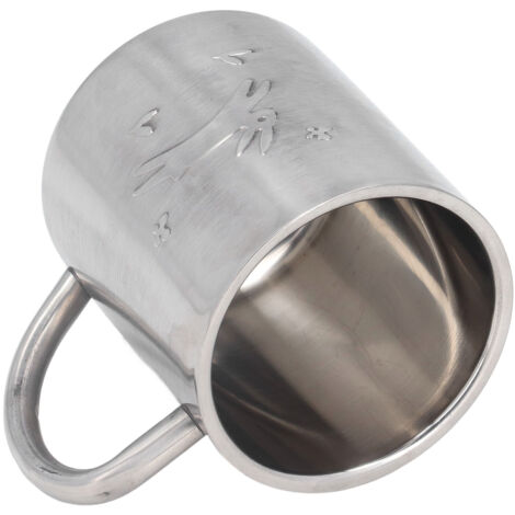 Tasse à café isotherme en acier inoxydable 220ML, double paroi, poignée confort, facile à nettoyer, idéale bureau, école, enfants.