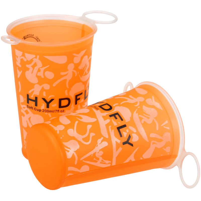Hydfly - Tasse A Eau Douce Pliable De 200 Ml, Pour Les Sports De Plein Air, 2 Pcs, Orange