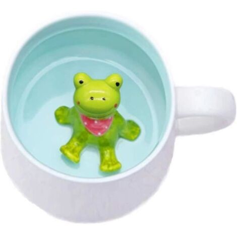 Tasse à Thé, 400ml Tasse en Céramique, Tasses à Café en form de Grenouille 3D, Cadeaux d'Anniversaire, Noël pour Enfants, Amis