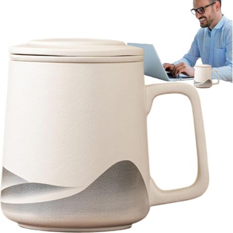 Tasse À Thé Avec Infuseur Et Couvercle,Mug En Céramique Avec